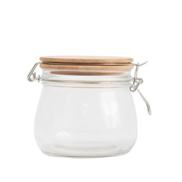 Imagem de Mozcada - Pote de Vidro 450ml com Tampa de Bambu e Trava