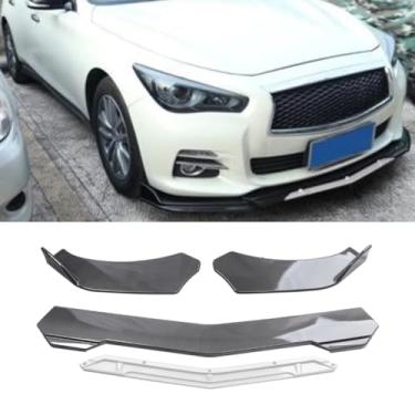 Imagem de Lábio do para-choque dianteiro do carro compatível com difusor divisor dianteiro universal, spoiler, acessórios do carro, peça de modificação (aparência de carbono + azul)