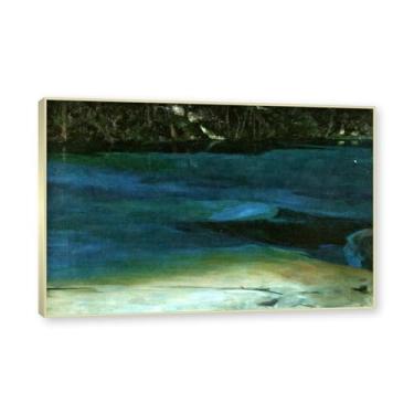 Imagem de NHLDZYH Moldura dourada champanhe. Quadros de pinturas famosas. (Giz lacustre) de Hans Emmenegger. Impressão em tela. Quadros decoração de parede. 50x75cm