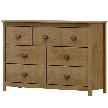 Imagem de Comoda 7 Gavetas Madeira Maciça 125 cm 9174 Freijo Milani Store
