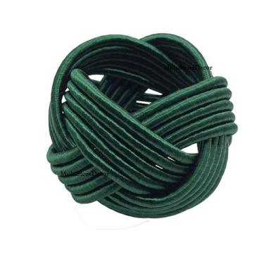 Imagem de KIT 06 Argola Porta Guardanapo Anel Trançado Verde Luxo Mesa Posta - M