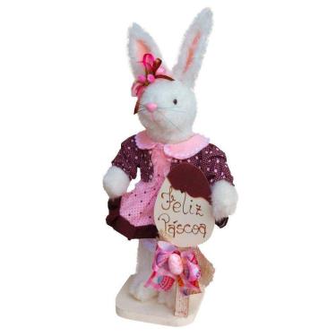 Imagem de Coelha De Páscoa Chocolateira Artesanal 50cm