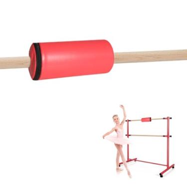 Imagem de powerfeng Almofada de barra de ginástica para barriga: capa acolchoada de espuma protetora para barra de ginástica, barras irregulares, barras paralelas, barra horizontal, barra de balé, vermelha