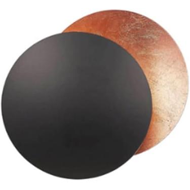 Imagem de Lua Criativa Luz De Parede Interna Eclipse Corredor Luz De Parede Corredor Lâmpada De Parede De Cabeceira Sala De Estar Redonda Ouro Cobre Led Arandela De Parede, Black, 20cm