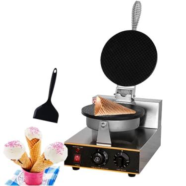 Imagem de CNAOHGHN MáQuina EléTrica De Casquinha De Sorvete,máquina de waffle elétrica, assadeira de cone de ovo de aço inoxidável de 1200 W, temperatura de 50-250 ℃ e tempo de 0 a 5 minutos ajustáveis