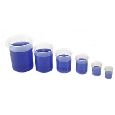 Imagem de Conjunto de copos de plástico com 6 peças - polipropileno premium - Inclui 50, 100, 250, 500, 1000, 2000 ml