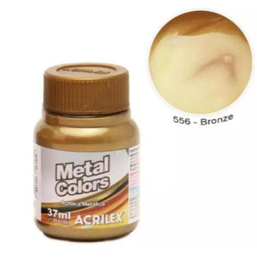 Imagem de Tinta Metal Colors Acrilex 37ml Acírilica Metalica + Nota Fiscal, Bron