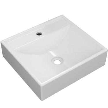 Imagem de Cuba De Apoio Quadrada Para Banheiro Lavabo C01 Q39W Branco