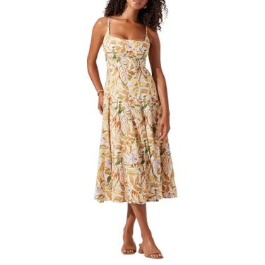 Imagem de ASTR the label Vestido feminino Jaleyah, Verde Mostarda Tropic, G