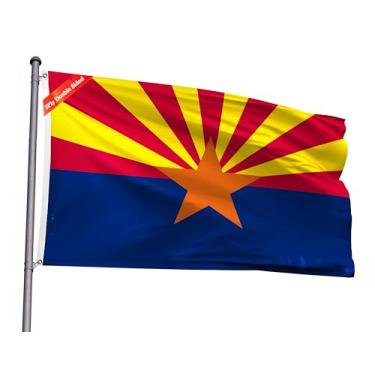 Imagem de Bandeira dupla face do estado do Arizona, 1,2 x 1,8 m, bandeira AZ, poliéster, cores vivas, resistente ao desbotamento, com 2 ilhós de latão para festivais temáticos do Arizona, decoração de festa