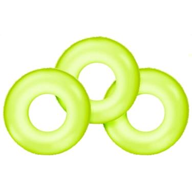 Imagem de Kit 3 Boia Neon Circular Colorida Grande 76cm Infantil Piscina Praia Criança Redondo Brinquedo Inflável (Verde)