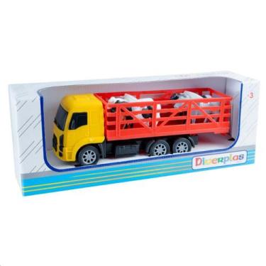 Imagem de Caminhão Infantil com Carga Brinquedo Diverplas, Com boi