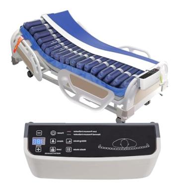 Imagem de Colchão de pressão alternada para úlceras de pressão e feridas de baixa perda de ar colchão de substituição para cama de hospital com bomba silenciosa suporta até 159 kg, 203 cm C x 86 cm L x 20 cm A