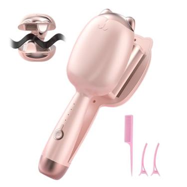 Imagem de LYNCLYFELOOP Ferramenta De Frisar Cabelo, Modelador De Cachos Beach Waves, Modelador De Cachos Iônico Com Cilindro Duplo De 1,26 Polegadas Para Mulheres, Fácil De Usar, Ajuste De Quatro Velocidades