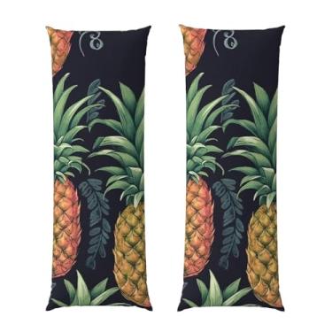 Imagem de Capa de travesseiro corporal com zíper oculto, fronha longa de microfibra macia e respirável para travesseiro corporal, capas de travesseiro de abacaxi para presente de cama 50 x 137 cm