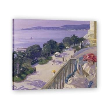 Imagem de Cap D'Ail John Lavery Iconic Realist Portrait & War Scene Canvas Art – Decoração de parede irlandesa atemporal para casa emoldurada 39,98 x 48 cm