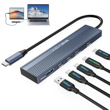 Imagem de ACASIS Divisor USB C com saída de vídeo 4K a 60Hz, hub USB C de 10 Gbps, 1 saída de vídeo USB C para monitor portátil, 3 x USB C 10 Gbps, 100 W PD, divisor adaptador multiportas para Dell/HP/Mac Pro