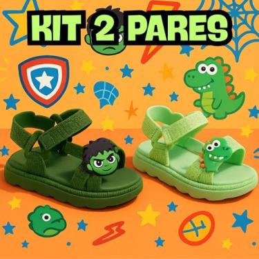 Imagem de Kit 2 Pares Sandália Papete Infantil Baby Masculina Anatômica Macia La