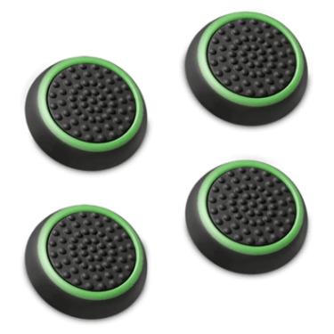 Imagem de Grip Silicone 4 Capinhas Radalishop, Para Controle Analógico Xbox 360, Ps3, Ps4, Ps5, Preto, Borrachinha Verde