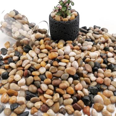 Imagem de NUPICK Pedras de rio de 5,4 kg para plantas internas, seixos mistos de 9,5 cm para enchimento de vasos, cascalho decorativo de ervilha para aquário de peixes, pedras polidas naturais para suculentas