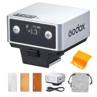Imagem de Godox Mini flash de câmera iFlash iT20 S TTL - 700+ flashes, reciclagem de 1,5s, 6 níveis (potência 1/32-1/1), bateria de lítio embutida, difusor magnético e filtros, compatível com câmeras Sony