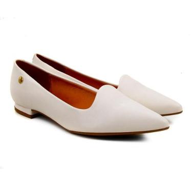 Imagem de Sapatilha Vizzano Salto Baixo Bico Fino - Branco, 36