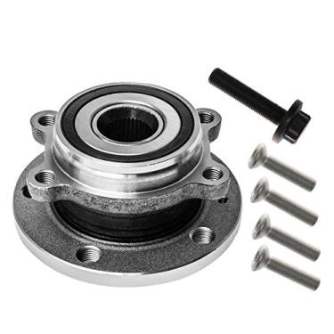 Imagem de Conjunto de cubo e rolamento dianteiro traseiro compatível com A3 Q3 TT Quattro CC Passat R32 Beetle Eos GTI Golf R Jetta Rabbit AUQDD 513253 [5 Lug W/ABS]