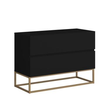 Imagem de Mesa De Cabeceira Eros 60cm Estilo Industrial Base Dourado Preto