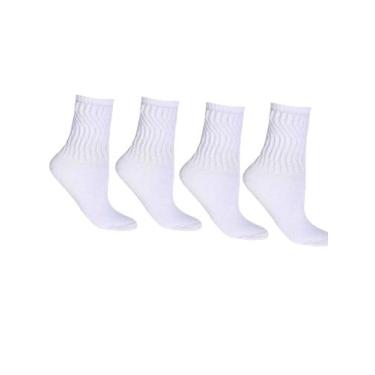 Imagem de Meia Kit 4 Pares Selene Feminina Algodão Aeróbica Longa 4900, Branco, 