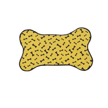 Imagem de tapetinho para comedouro pet  tapete pet pequenos tapete ossinho 60x37