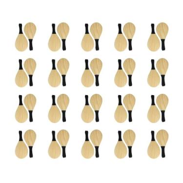 Imagem de Kit 20 Pares de Raquete Frescobol Beach Tênis Madeira Pinus Comprar 1 Kit por Pedido