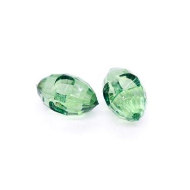 Imagem de Botão Oval Facetado Acrílico Verde Transparente 12x19mm 10pçs 15g - Ma