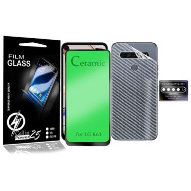Imagem de Película Cerâmica + PELÍCULA Câmera E pELICULA carbono LG K61 LMQ630BA