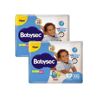 Imagem de Kit 2 Fraldas Babysec Galinha Pintadinha Ultrasec Hiper Tamanho XXG 48 unidades cada