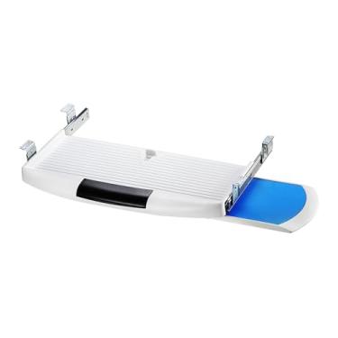 Imagem de AFXGUSD Bandeja Ergonômica para Teclado com Plataforma Giratória para Mouse para Escritório Doméstico, Branco, Tamanho real