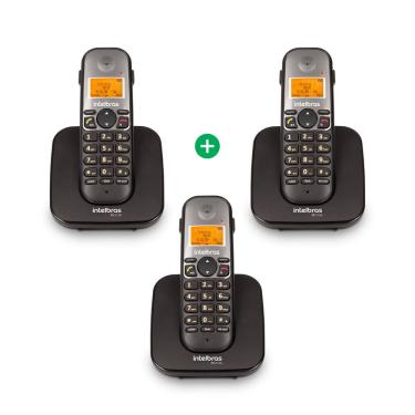 Imagem de Combo Telefone sem Fio Intelbras + Dois Ramais Adicionais TS 5123