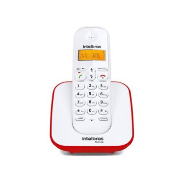 Imagem de Telefone sem Fio Digital TS 3110 Branco com Vermelho Intelbras