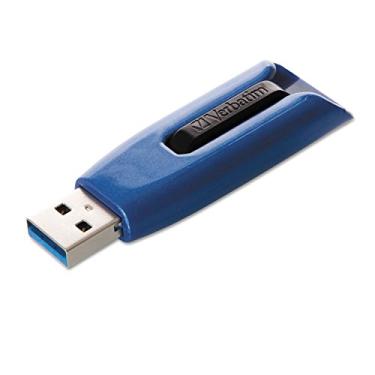 Imagem de Verbatim 128 GB USB 3.0 Store 'n' Go V3 Max Flash Drive - Sem tampa e compatível com PC/Mac - azul