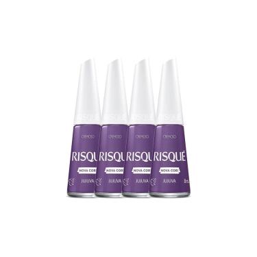 Imagem de Kit 4 Esmalte Risqué Nova Cor Cremoso Cor Jujuva 8ml