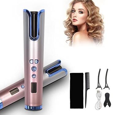 Imagem de Modelador de cabelo automático, modelador de cachos automático com cilindro giratório grande de 2,5 cm, 4 temperaturas e 3 configurações de temporizador, modelador de cachos com tensão dupla