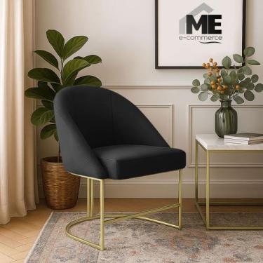 Imagem de Banqueta Poltrona Lua Penteadeira E Salão Com Base Metálica - ME ECOMM