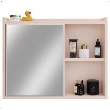 Imagem de Espelheira Parede Organizadora Armário Prateleira Multiuso Porta Itens