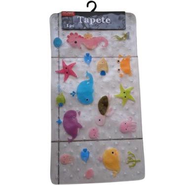Imagem de Tapete Infantil Divertido Banheiro 35x70cm Animais Marinhos - Home