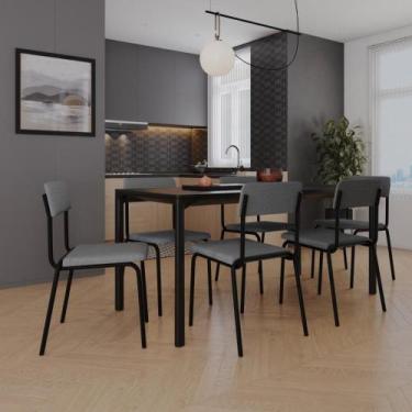 Imagem de Conjunto 4 Cadeiras de Jantar Fit com Estrutura Preta - Metalig
