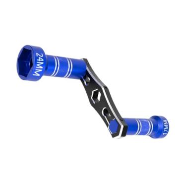 Imagem de oshhni Chave de roda RC, ferramenta de reparo, substituição de 17 mm e 24 mm para caminhões em escala 1:8 e 1:10, modelo de carro RC para hobby, acessório, Azul