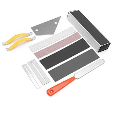 Imagem de Eujgoov Arquivo de Coroagem FRET, Medidor de Cordas, Arquivos de Diamante, Guitarra Luthier Conjunto de Ferramentas de Reparo Manutenção Elétrica para Acessórios de Engrenagem, Com Aço Inoxidável e