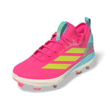 Imagem de adidas Tênis feminino de softbol Adizero Instinct+ 2.0 TPU, Rosa lúcido/limão lúcido/azul felicidade, 42