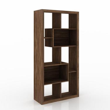 Imagem de Estante Livreiro Multiuso Com Nichos E1712 Nogal  - Tecno Mobili