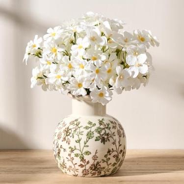 Imagem de SIDUCAL Vaso antigo de cerâmica verde e bege, vaso floral chinês retrô rachado no gelo, vasos rústicos para decoração de casa, estante de livros, escritório, jardim, decoração chinesa, decoração