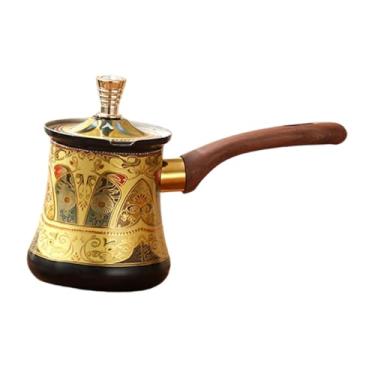 Imagem de KiBcsLic Bule de café turco com chocolate e leite com bico antitransbordamento, panela para cafeteira turca com leite para cozinha e acampamento, 350ml